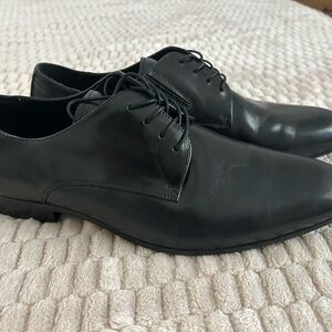 Aldo Men's Black Leather Derby Oxfords
